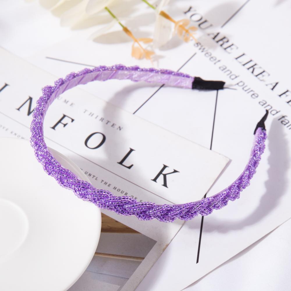 Ретро-резинка для волос ручной работы с бусинами, эластичная женская повязка на голову, аксессуары для волос, металлические хрустальные повязки на голову, обручи для волос для девочек, головные уборы