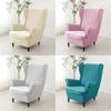 Stretch Velvet Wing Chair Covers Sloping King Back Armchair Covers Removable Wingback Sofa Slipcover With Seat Cushion Cover