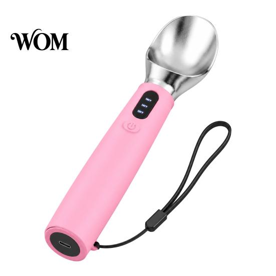 Electric Ice Cream Scoop Heated Scoop, Rechargeable Scooper with 3-Level Heat, Easy Serve LED Display, 2000mAh Battery for Hard Cream, Gelato, Freeze