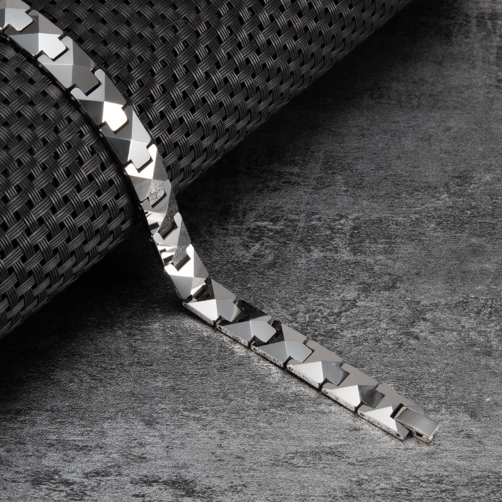 Ikuinen Arrow Магнитные браслеты Вольфрам Турмалин Энергия здоровья Карбид вольфрама Цепь Ювелирные изделия Мужчины Водонепроницаемые с защитой от царапин