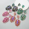 Women's Drop Alloy Strar Hollow Inlaid Color Crystal Geometric Creative Temperament High Quality Earrings