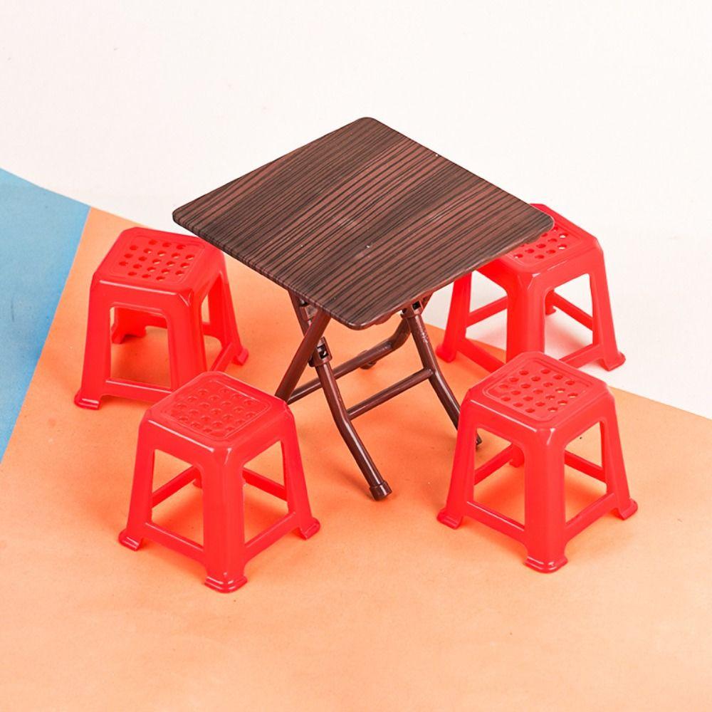 Scene Model Dollhouse Folding Table Mini Stool Dollhouse Small Chair Kids Gift