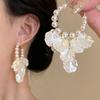 Premium Pearl Flower Fringed Earrings 2025 Light Luxury Gentle Temperament Earrings Niche Personality Earrings Women