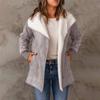 Women's Casual Solid Color Loose Plush Large Lapel Jacket With Pockets