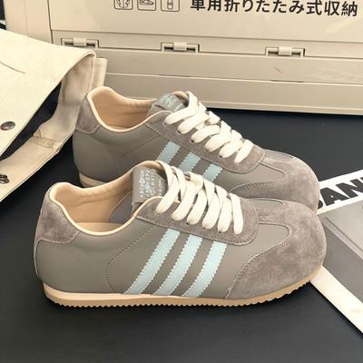 Ретро низкие кожаные весенние универсальные женские туфли легкие цветные спортивные туфли женские трендовые