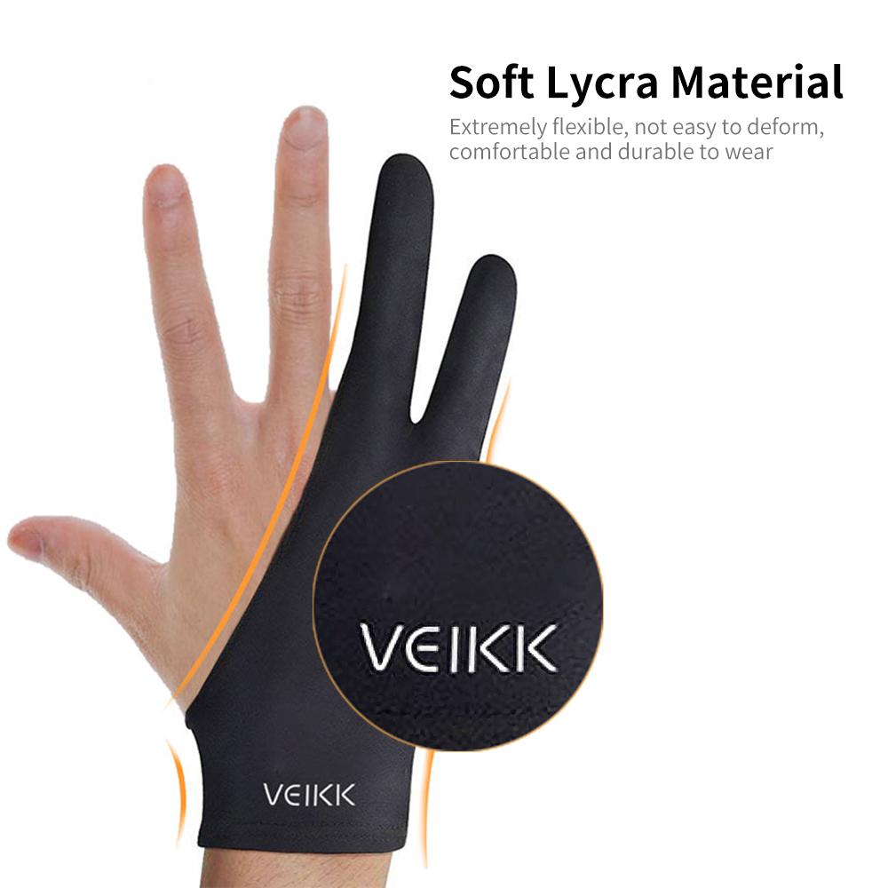 Перчатки для рисования VEIKK Перчатки для рисования двумя пальцами Легкие и мягкие перчатки с защитой от пота для графики VEIKK
