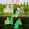 Glow-in-the-dark Rabbit Resin Decoration Micro Landscape Gardening Desktop Car Cartoon Cute Luminous Rabbit Decoration Accessories