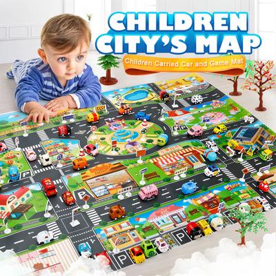 (H20)Мягкий хлопковый коврик для маленьких детей, коврик для ползания, интерактивный игровой ковер для родителей и детей