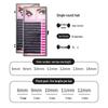 12 Rows of Dense Single False Eyelashes, 0.15 Grafted Round Lashes