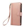 For Xiaomi 15 Case Multi Card Slots Zipper Leather Phone Cover with Shoulder Strap/Wrist Strap