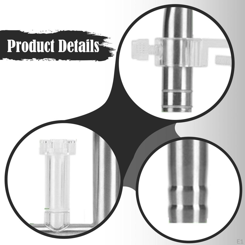 Aquarium Tube Connector for Fish Tank, Water Lily Pipe, Stainless Steel Oil Skimmer, Easy Assembly,