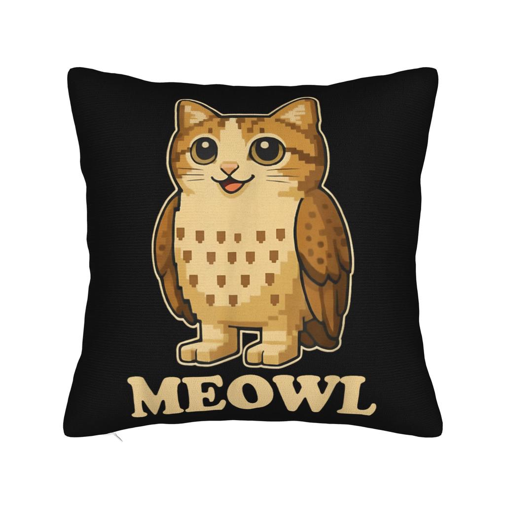 My Spirit Animal Funny Meowl Cat Owl Pillowcase Printed Cushion Cover Gift Meme Brainrot Throw Pillow Case Cover Home Zippered