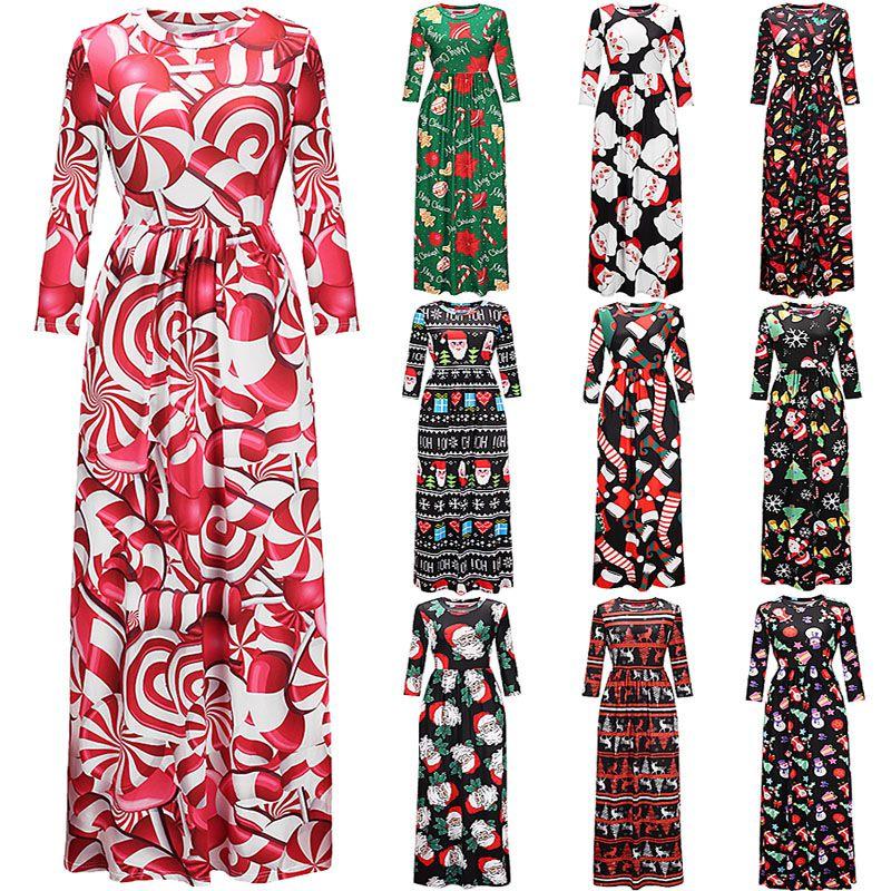 Fashion Women's Long Sleeve Christmas Dress Long Skirt Clothing With Premium Quality Material