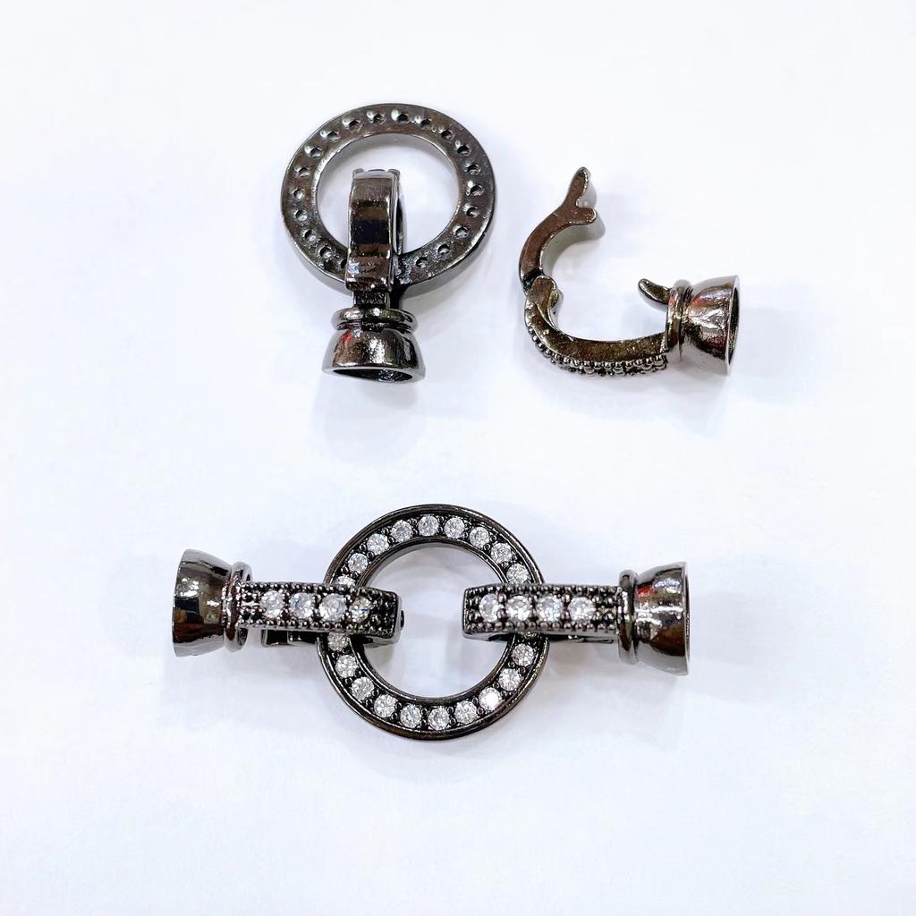 18 К позолоченные инкрустированные циркониевые застежки-застежки для изготовления ожерелья, застежки для бусин, застежка «сделай сам», фурнитура для ювелирных изделий из жемчуга