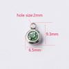 6.5mm Stainless Steel Birthstone Pendant - 12 Colors, DIY Jewelry Accessory
