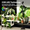 90 Вт Диммируемый Полноспектральный COB LED Тройной Напольный Светильник для Выращивания с Высоким CRI, Таймер 6/8/12ч, Регулируемая Высота 43-83°, Угловая Стойка