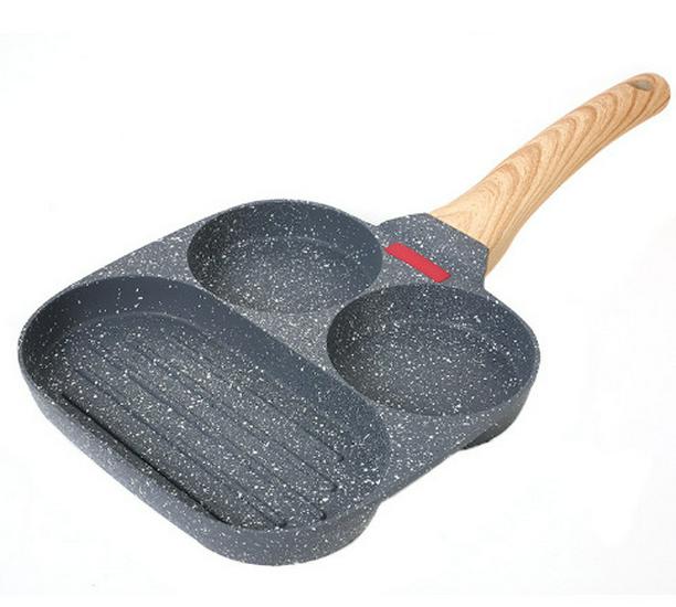 Non-Stick 4-Hole Breakfast Frying Pan for Eggs, Burgers, and Pancakes