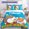 3pcs Custom Name T'choupi Bedding Set Duvet Cover Closure Includes 1 Duvet Cover&2 Pillowcases for All Seasons Bedroom Decor