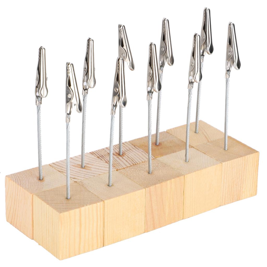 10 шт. Зажим для заметок, деревянная основа, держатель для фото, номера, настольные карточки, держатель для заметок