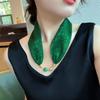 National Style Fragrant Cloud Yarn Magnetic Buckle Necklace Silk Scarf Women'S Summer Pearl Collarbone Chain Versatile High-End Scarf Neck Protection