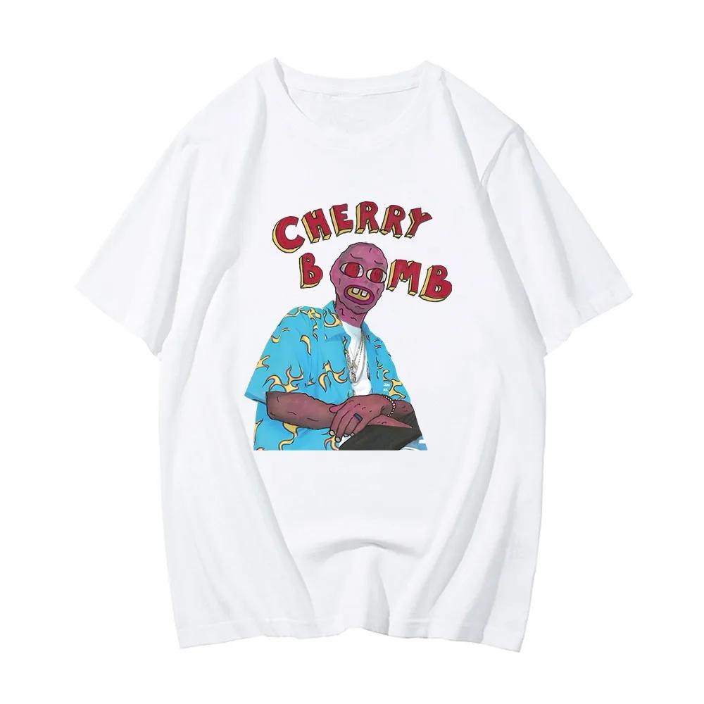 Tylerr The Creator Cherry Bomb Graphic T Shirts MEN 100% Cotton Handsome Tshirts Hip Hop Fashion T-shirts Spring and Summer Tees