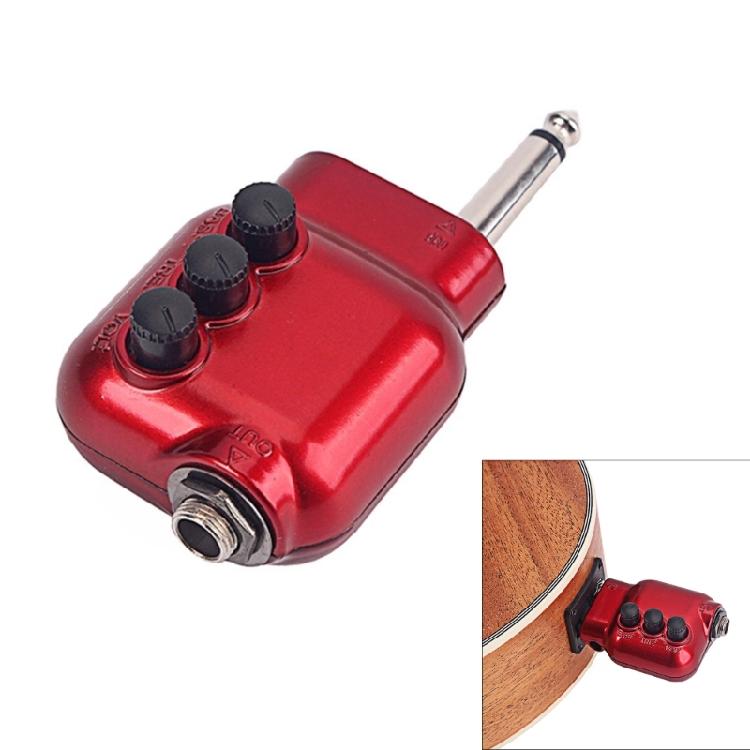 Маленький предусилитель Preamp с разъемом 6,35 мм и регуляторами громкости, эквалайзера низких и высоких частот, гитарный предусилитель, часть музыкального инструмента