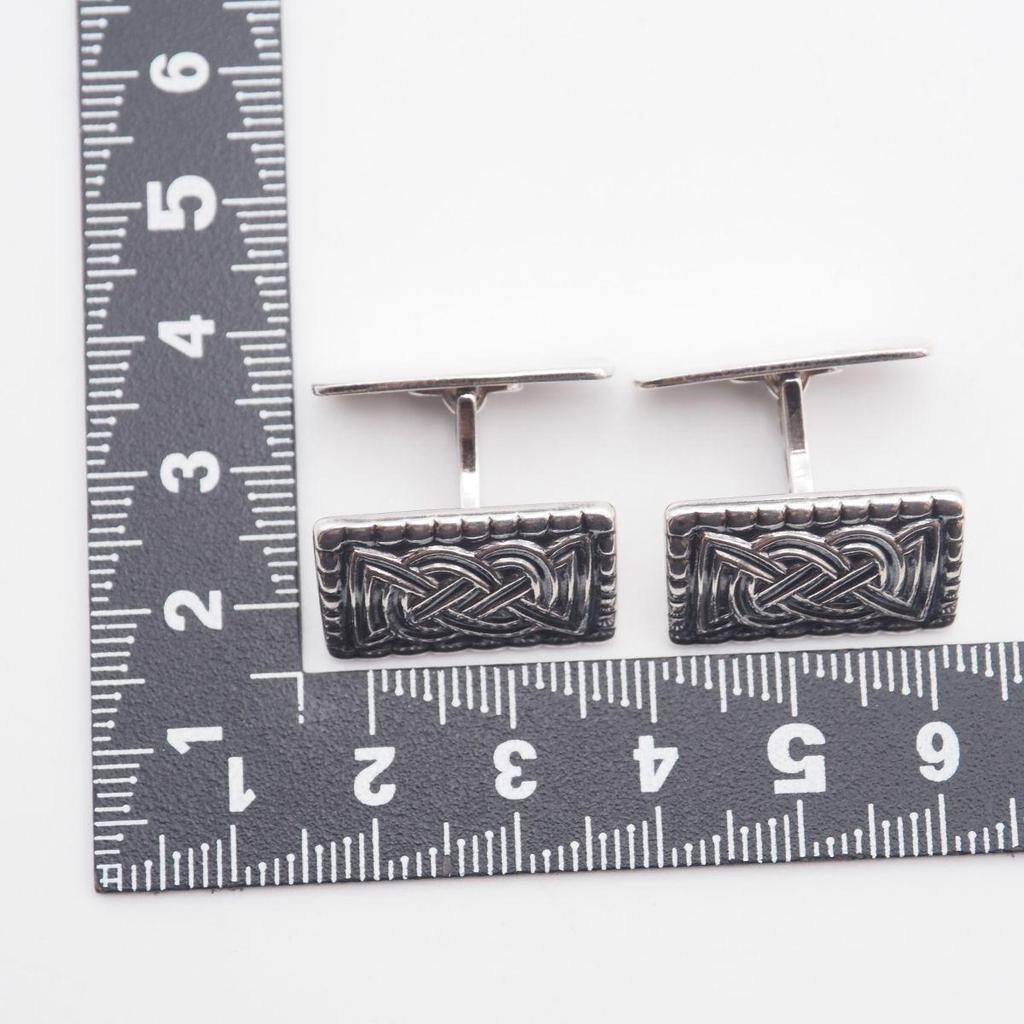 Used G976 DAVID-ANDERSEN David Andersen 925S STERLING NORWAY Engraved Cufflink Design Silver Cufflinks Made in Norway