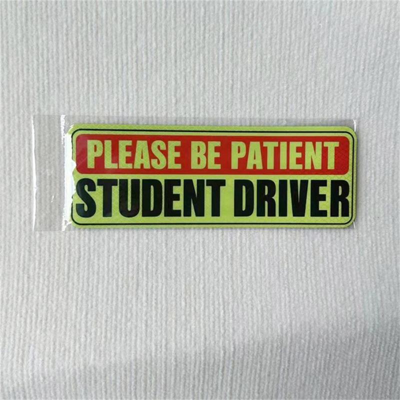Driver Magnet Driver Bumper Magnetic Reflective Sticker for Car Please Be Patient Student Driver Magnet Reusable Signs