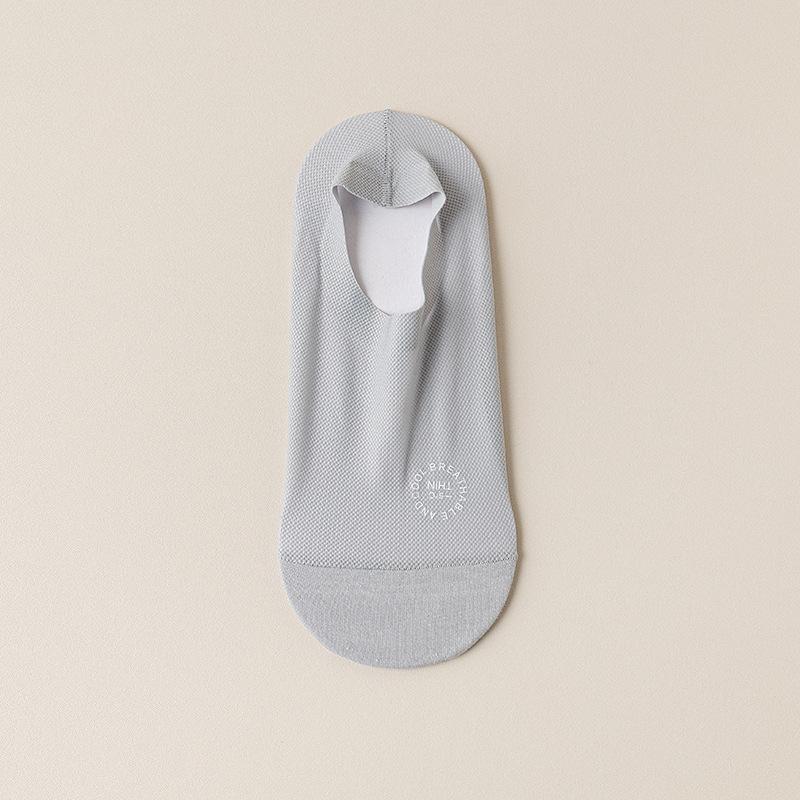 Summer Socks Hollow Out Mesh Breathable Invisible No Show Sock Slippers Solid Color Silicone Non-slip Low Cut Boat Socks