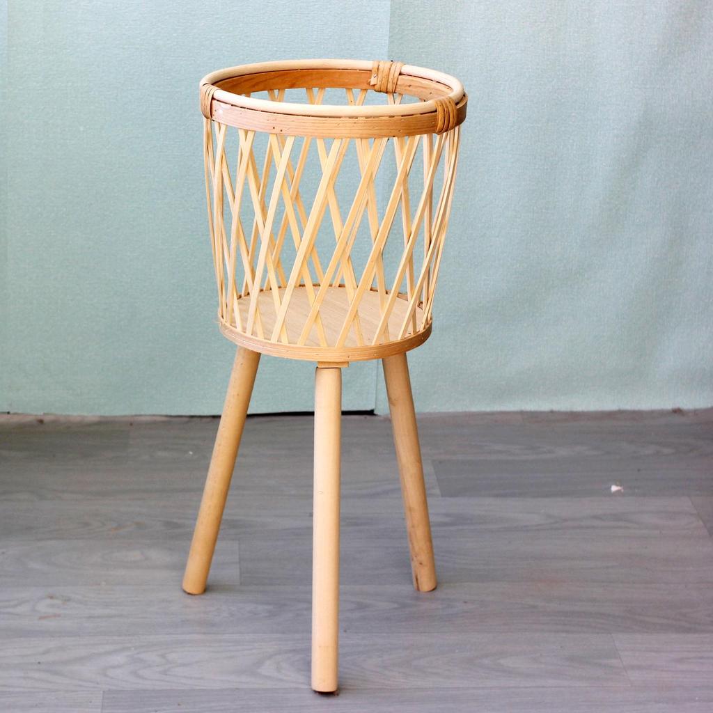 Bamboo Wooden Plant Stand for Living Room or Balcony