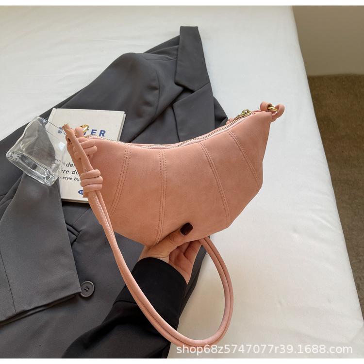 Outer Single 2025 New Trendy Women's Fashion Texture Versatile Dumpling Bag High-end One-shoulder Armpit Croissant Bag Small Bag