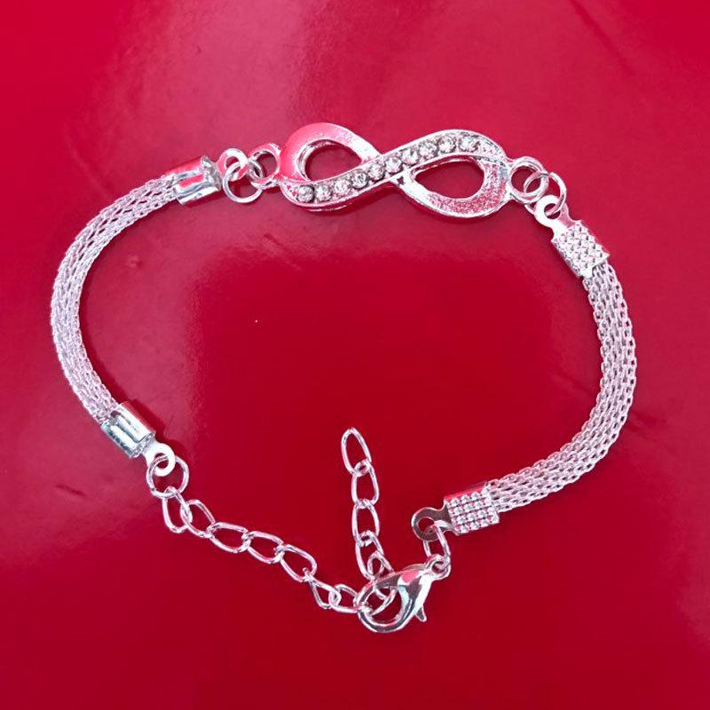 Простой и индивидуальный браслет с цирконами Бесконечность Браслет Ювелирные изделия для женщин Прекрасный подарок
