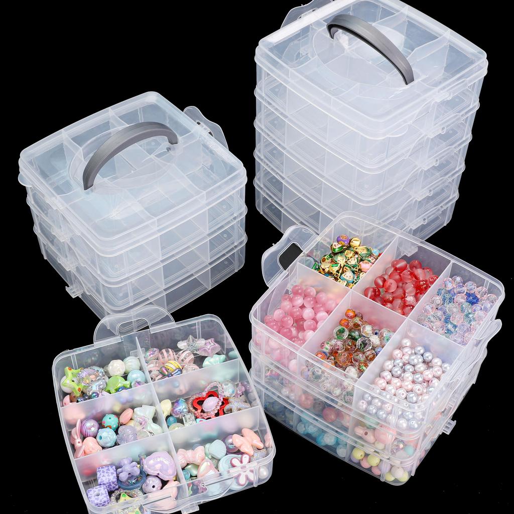 PP Material Plastic Transparent Compartment Storage Box DIY Bracelets Necklaces Jewelry Storage