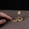 Винтажные медные змеиные украшения, чайные домашние животные, антикварные фигурки боа в виде животных, миниатюрные аксессуары для домашнего декора