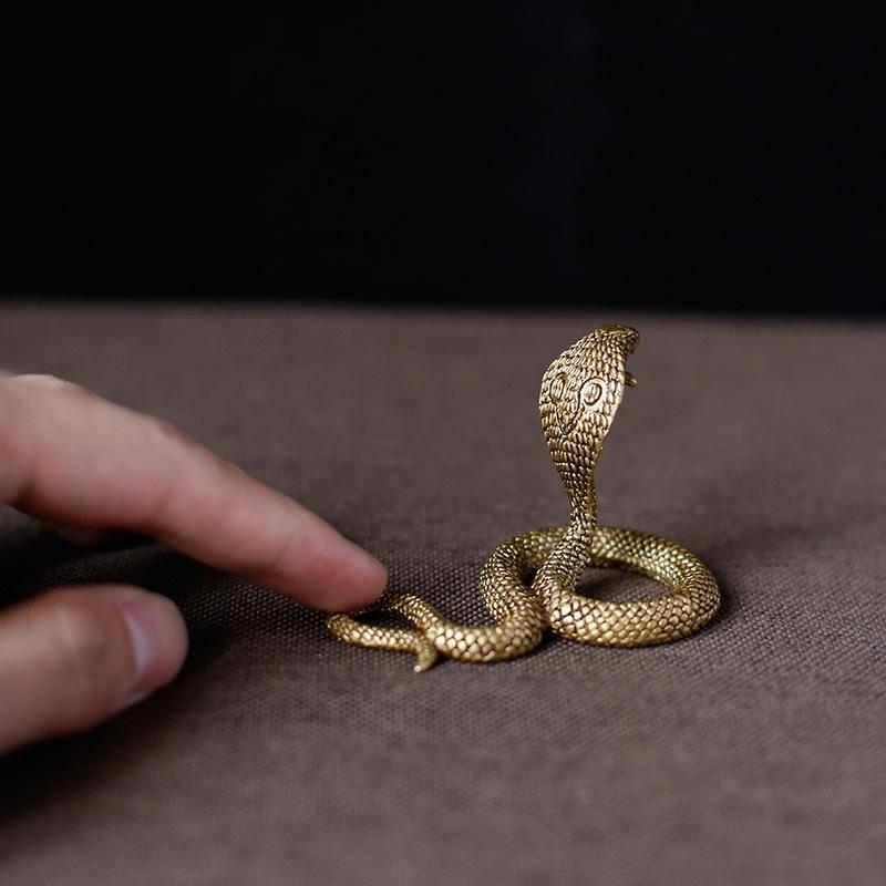 Винтажные медные змеиные украшения, чайные домашние животные, антикварные фигурки боа в виде животных, миниатюрные аксессуары для домашнего декора