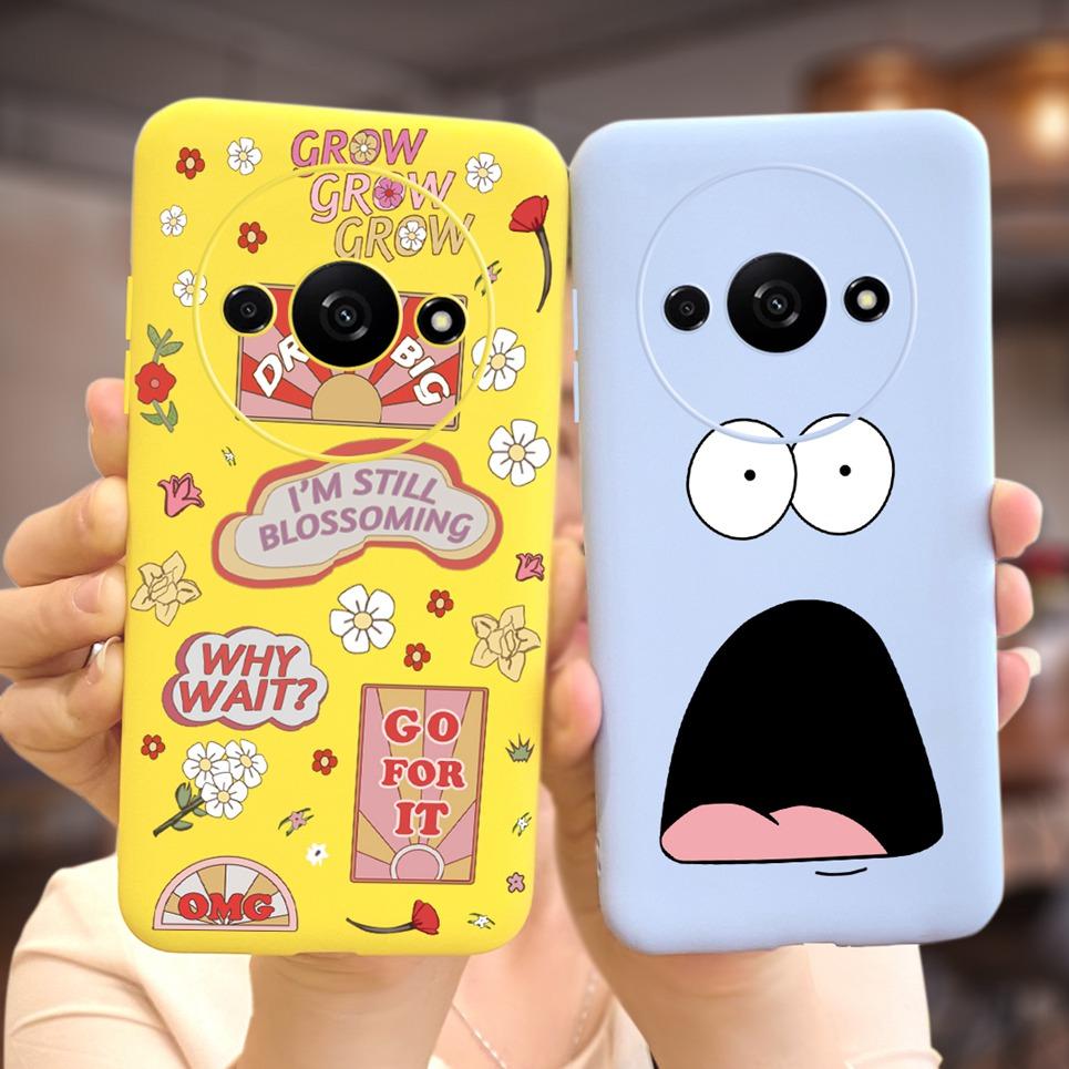 Задняя крышка для Xiaomi Redmi A3 4G Мультяшные животные Мультяшная раскраска Funda Etui для Xiomi RedmiA3 A 3 Мягкий ТПУ Силиконовый чехол