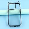 For iPhone 16 Pro Case Cat Ear Design TPU+Acrylic Clear Phone Back Cover