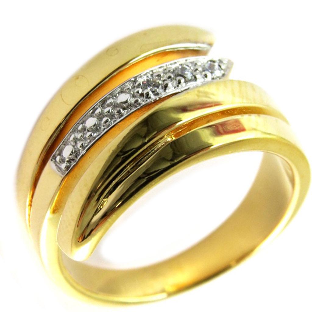 Gold Plated Ring 'Scarlett' Golden 2 Tones