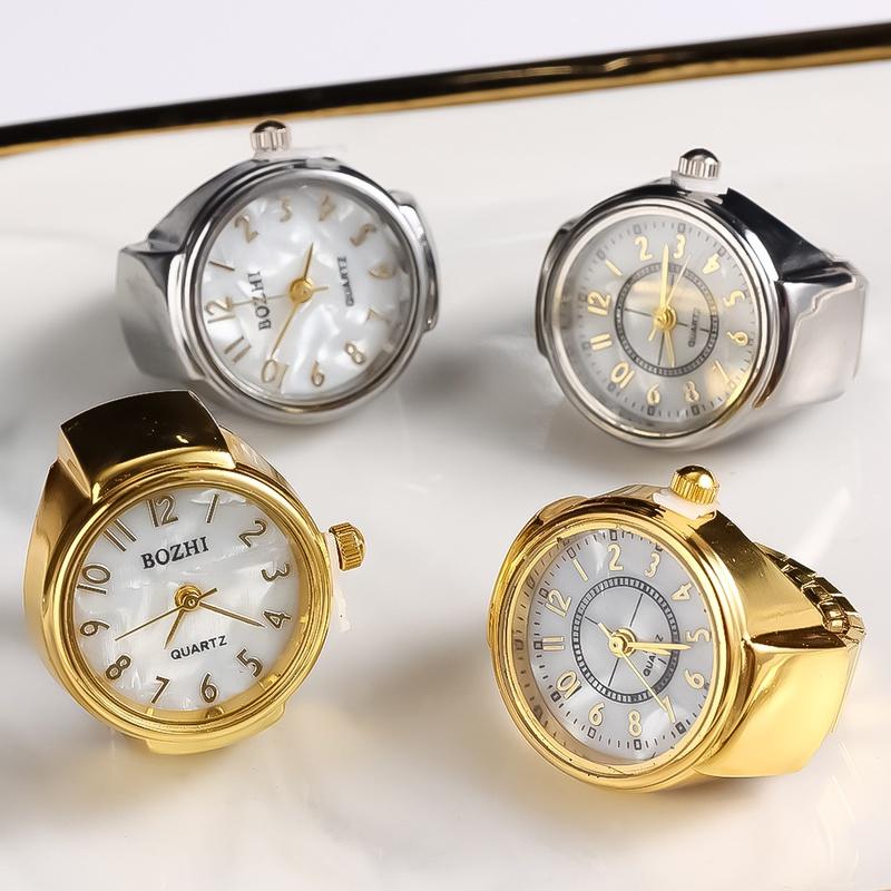 1Pc Retro Punk Quartz Finger Watch Ring for Women Men Couple Rings Digital Watches Elastic Stretchy Finger Band Rings Clock