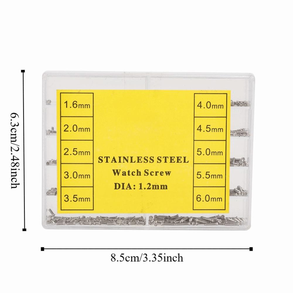 Cross Head Watch Screw 1.6-6.0mm Size Watch Back Screw Stainless Steel Screw Eyeglass Repair
