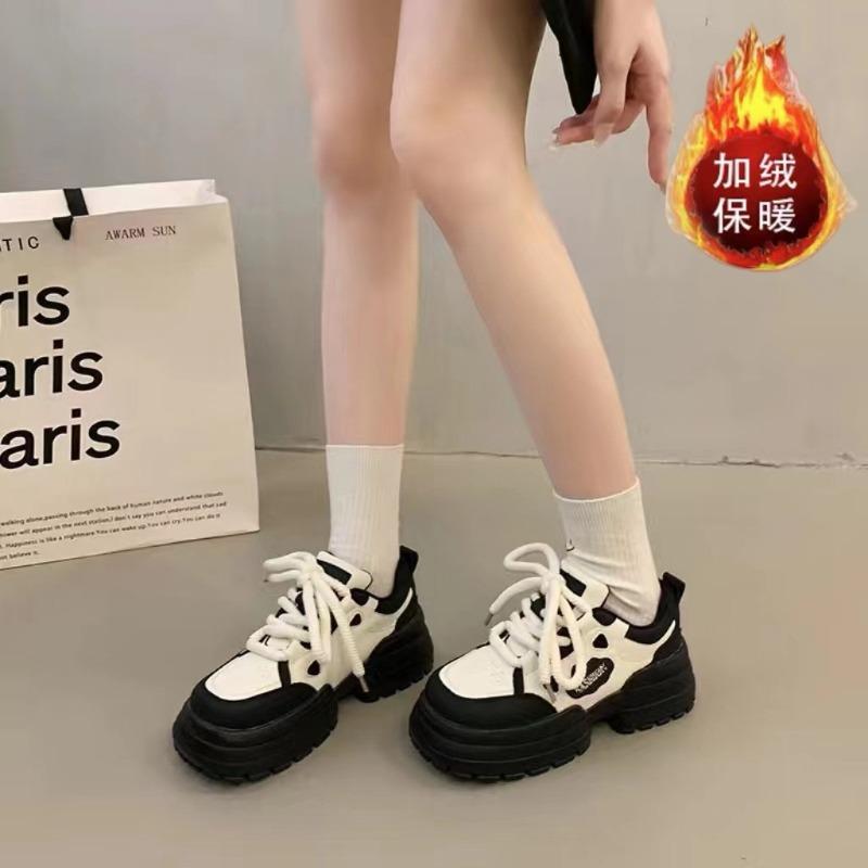 Casual thick-soled heightening women's winter new velvet warm fashion versatile casual shoes dad shoes
