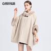 Autumn and Winter Women's Hair Collar Shawl Cape Large Size Knitted Cardigan Tweed Jacket