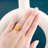 POMOiii Модные женские кольца с желтым кубическим цирконом, нежные аксессуары для вечеринки, женский подарок на годовщину, эффектные ювелирные изделия