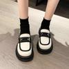 Кожаные туфли в британском стиле, женские, весна-лето, новые туфли на платформе, ретро-туфли, черные туфли