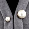 New Large Double Headed Pearl Insert Pin Collar Brooch One Line Breast Pin Cardigan Scarf Shawl Neck Brooch 2024
