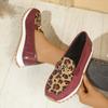 Модная осенняя новая обувь на плоской подошве для девочек, с круглым носком, глубоким вырезом, цветной металлической пряжкой, мягкой подошвой, противоскользящая, износостойкая, с низким верхом