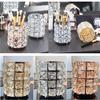 European Makeup Brush Storage Rack Crystal Pen Eyebrow Pencil Combing Cosmetic Storage Box