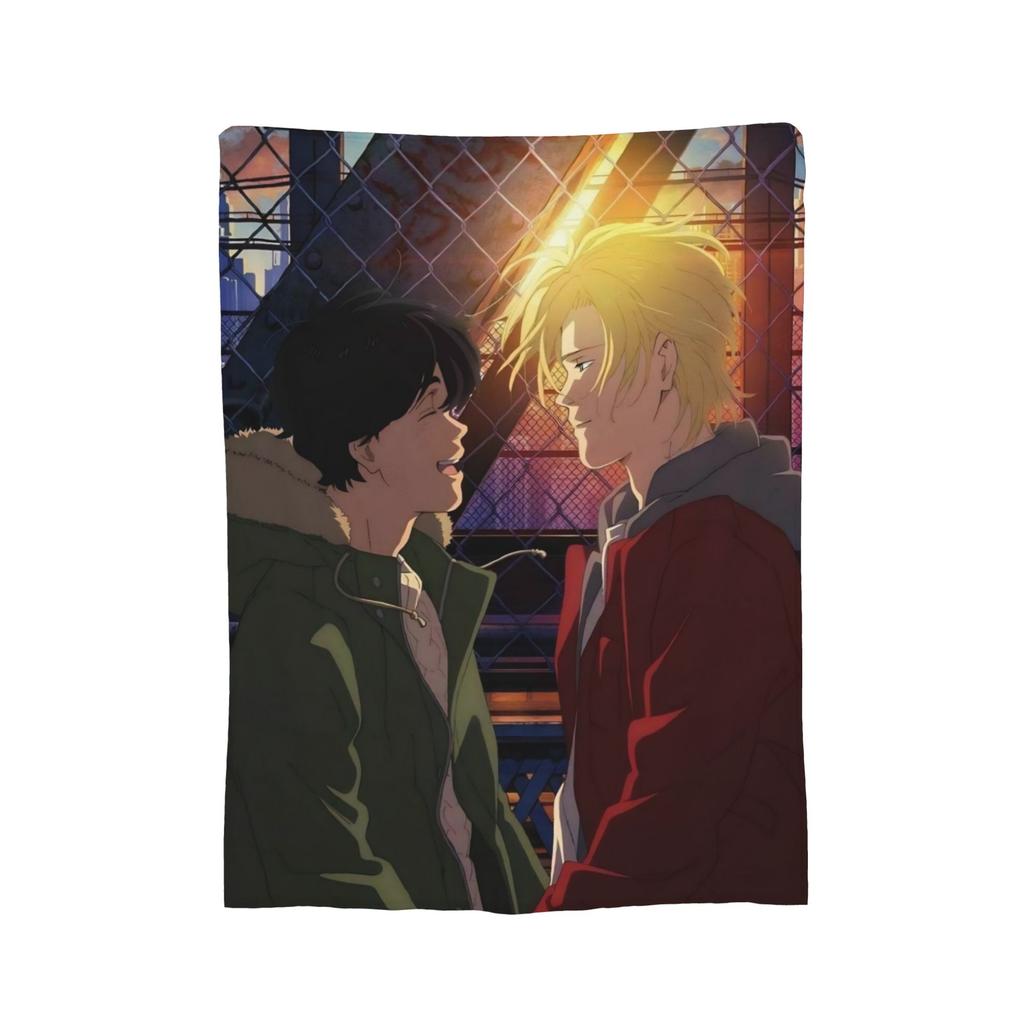 Banana Fish Anime Throw Blanket for Couch Fuzzy Soft Plush Blanket 50x60 Inches Multi-size Bedspread for All Seasons
