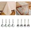 Water Drop Clip Suit 4Pc Tablecloth Crystal Glass Pendant Metal Prism Pendant