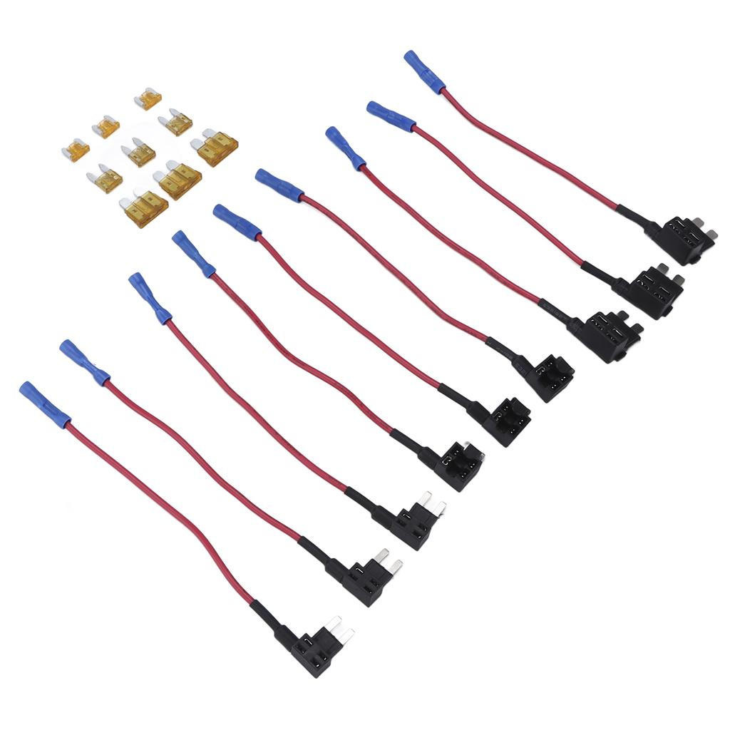 Набор из 9 адаптеров 12 В для подключения к цепи, 3 типа держателей предохранителей: стандартный, мини, низкопрофильный, с предохранителем-лезвием 5 А